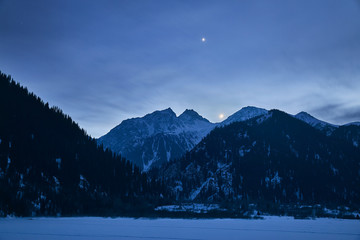 Mountains landscape at night