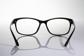 Black frame eye glasses on white background