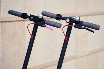 Modern electric scooter parking on the street.