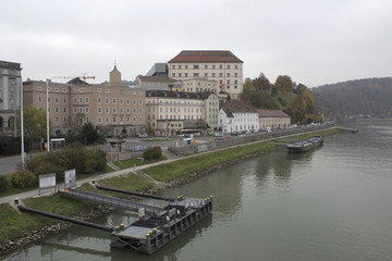 Naklejka premium Danube river side, linz city, Austria