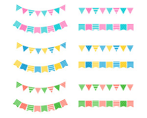 イラスト フラッグ ガーランド セット © Airi.K