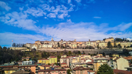 Fototapeta na wymiar Panoramic view of Bergamo italy