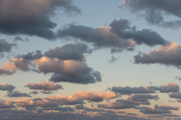 View of sky with dark clouds at sunset
