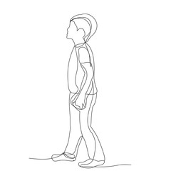  isolated, one line drawing, little boy