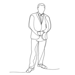 vector, isolated, one line drawing man, guy