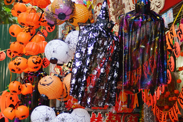 The store that selling halloween decoration at Old Quarter, Hanoi  
