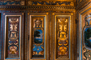 Interior decors of hotel de Lauzun, Paris, France