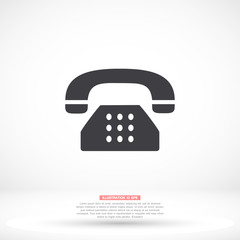 Vintage phone vector icon , lorem ipsum Flat design