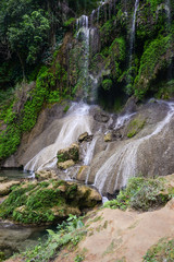 Fototapeta na wymiar Waterfalls El Nicho in the mountains of Cuba