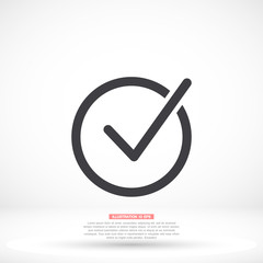 Check mark vector icon , lorem ipsum Flat design