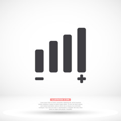 Settings music vector icon , lorem ipsum Flat design