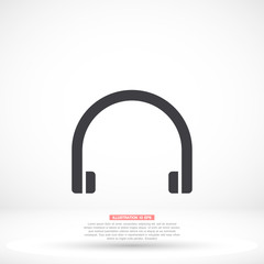 Headphones vector icon , lorem ipsum Flat design