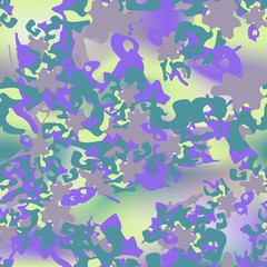 Fototapeta na wymiar UFO camouflage of various shades of green and violet colors
