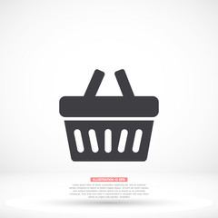 Basket vector icon , lorem ipsum Flat design