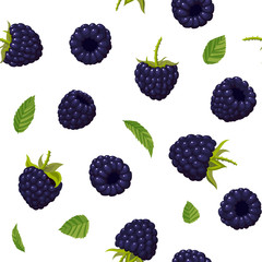 Blackberry seamless pattern. Summer fruits and berries colors background for posters, invitations, scrapbooking and textiles