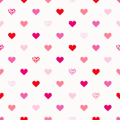 Fototapeta na wymiar Valentine seamless pattern with hearts on white background. Valentine seamless pattern with hearts on white background.