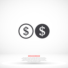 Dollar vector icon , lorem ipsum Flat design