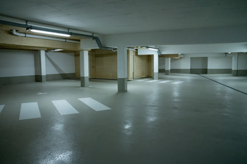 modern interior of a parking level