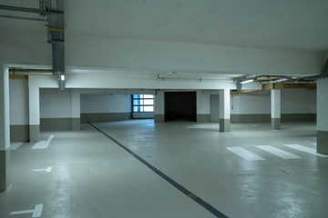 modern interior of a parking level