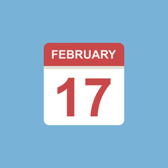 calendar - February 17 icon illustration isolated vector sign symbol