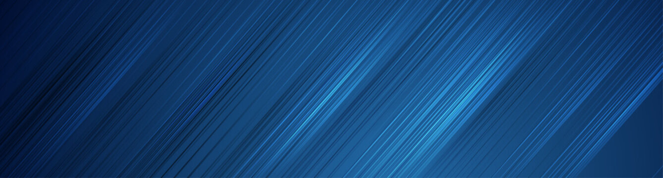 Futuristic technology modern banner design with blue diagonal lines. Abstract geometric background. Vector illustration