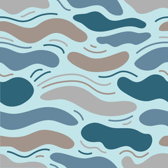 Seamless pattern with doodle circles randomly distributed, vector abstraction illustration. Design for textile and wallpapers