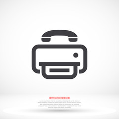 Printer vector icon , lorem ipsum Flat design