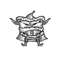 Fototapeta premium Cartoon Elf. New year vector illustration.