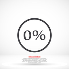 Vector icon 0 percent , lorem ipsum Flat design