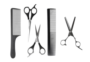 Scissors and combs for cutting hair