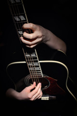 Woman Play Guitar Isolated