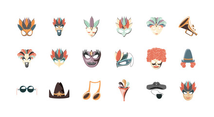 Naklejka premium Isolated party icon set vector design