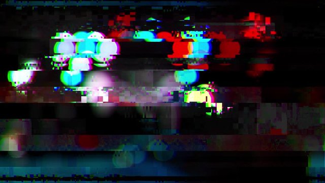 Abstract color background. Glitch noise effect. Distortion video. Pool party at the Turkish luxury resort.