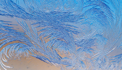 Natural pattern on glass at dawn of the sun.