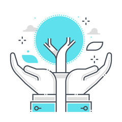 Save nature related color line vector icon, illustration