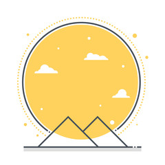 Sun related color line vector icon, illustration