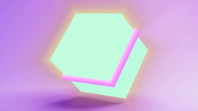 Abstract 3d rendering with cube, animated background with moving geometric shapes.  Seamless 4k video.	