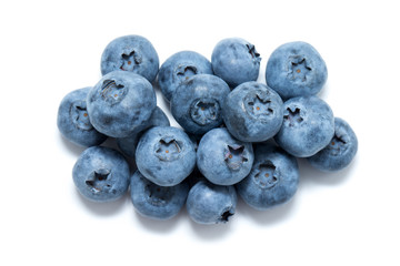 Fresh blueberries isolated on white background