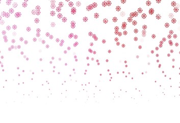 Fototapeta na wymiar Light Pink, Red vector background with xmas snowflakes.
