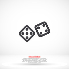 Dice vector icon , lorem ipsum Flat design