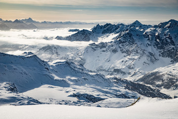 Obraz premium snow covered peaks in the Swiss Alps Matterhorn glacier paradise