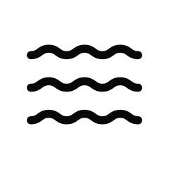 water waves icon black vector sign