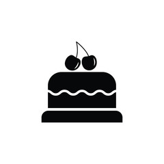 cake icon vector  Birthday cake sign 