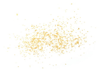 Closeup pile brown sugar isolated on white background. 