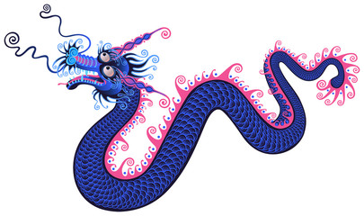 Image of a chinese dragon. Vector graphics