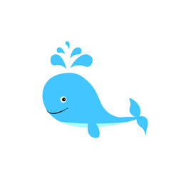  blue whale illustration vector nursery