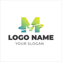 M initial logo combined with spoon and fork