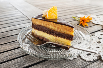 Cake slice chocolate cream
