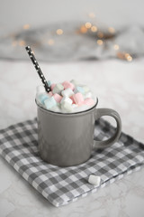 cup of coffee with marshmallows