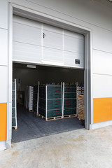 Obraz na płótnie Canvas Loading Door Open Storage Warehouse